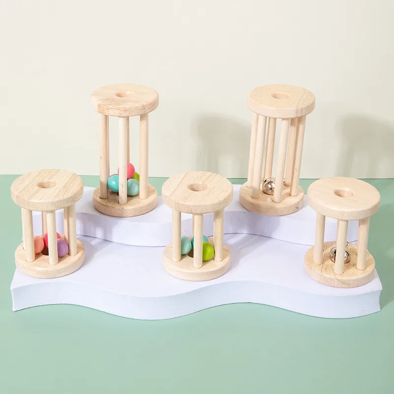 Jouet musical Montessori pour bébé, cloche à bois roulante, clochette pour bébé, développement précoce, hochets sonores pour bébé, jouets musicaux pour tout-petits