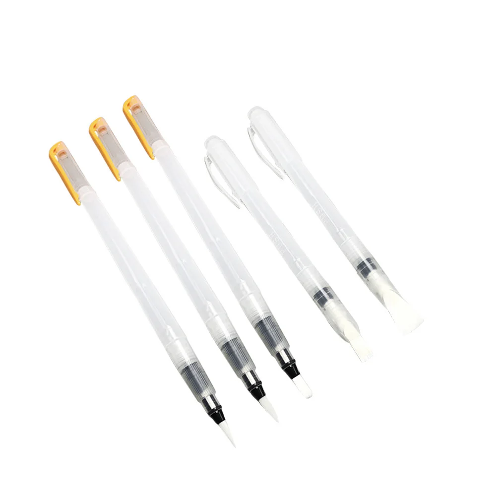 

6Pcs Water Coloring Brush Pen Set with Squeeze Barrel Ink Control Washable Reusable for Watercolor Painting Blending Markers