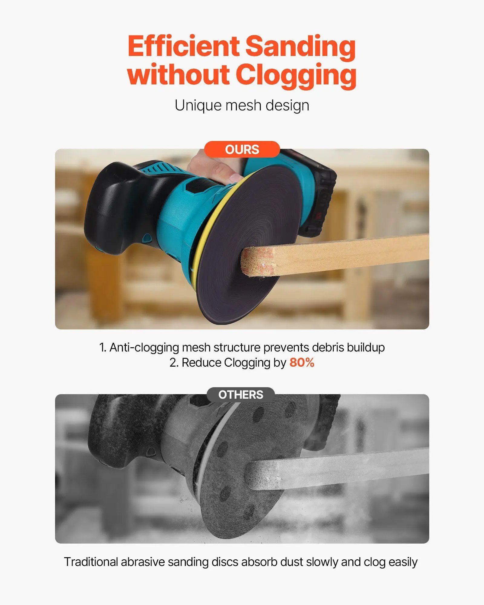 5 بوصة 50 قطعة أقراص كاشطة شبكية من السيراميك نطاق حصى 80 إلى 320 خطاف وحلقة أداء سريع التركيب مضاد للانسداد