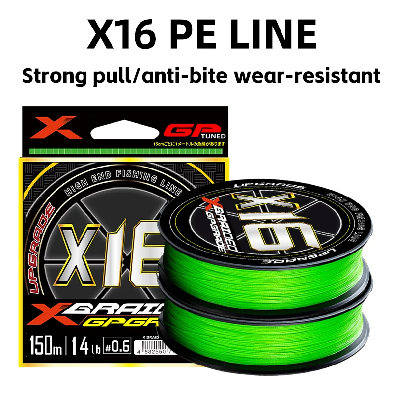 Original YGK X16 Braided Line 100m/150m/200m All for Fishing Line Multifilament PE Line for Saltwater Sea Fishing Super Strong