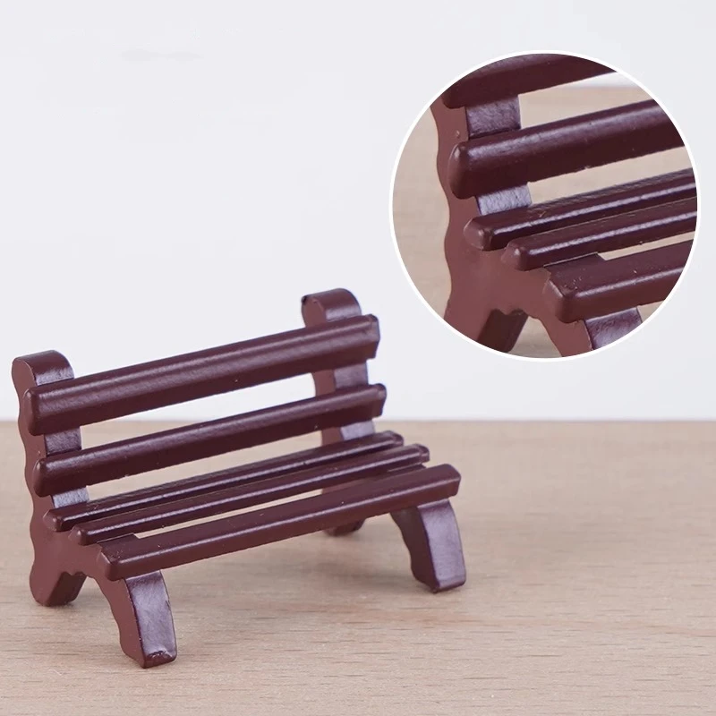 10pcs Miniature Garden Bench Plastic Chair Micro Landscape Decorative Craft Toys Dollhouse Furniture Model Building Accessories