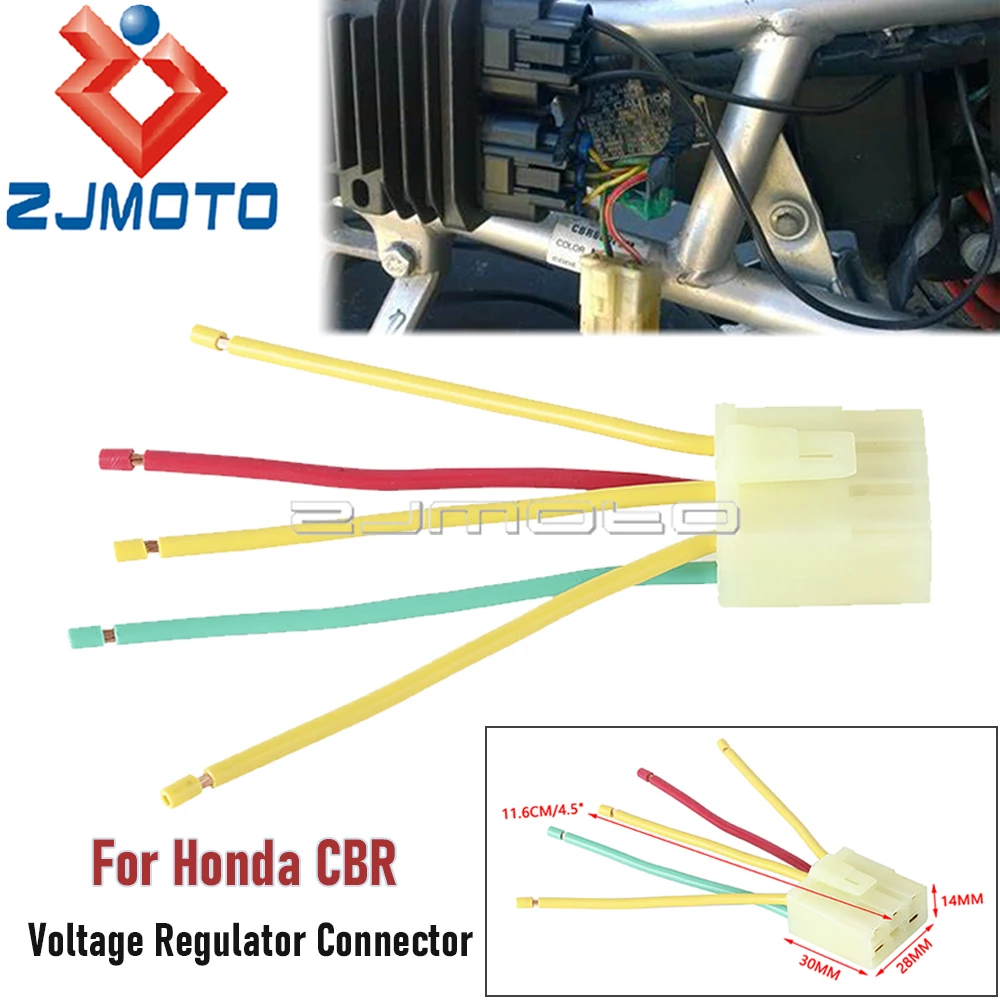 Motorbike 5 Pin Wire Cable Voltage Regulator Rectifier Plug Connector For Honda CBR 600 F4i 600/900/1000 RR 300/500/650 R 600F