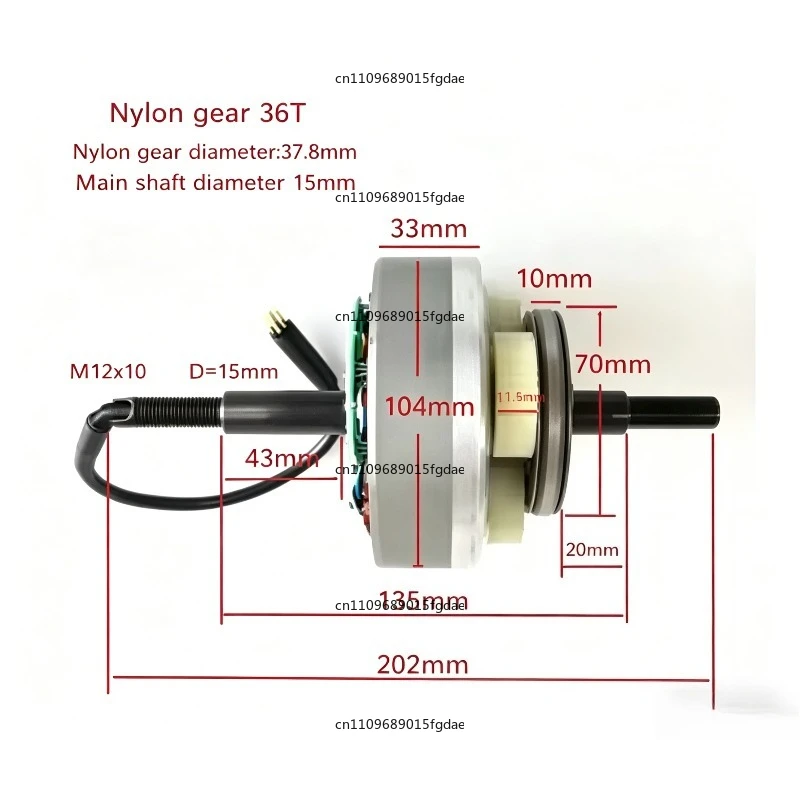 135mm Differenzdruck-Öffnungsgröße 36V 48V 52V 250W 350W 500W Reifengetriebemotor mit Eisenkern-Statormitte