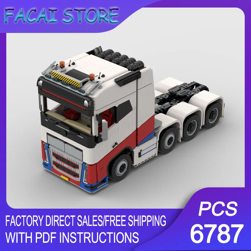 

Модульный конструктор Urban Car Model Moc: Технологичная модель тягача FH16 в масштабе 1:10, рождественский подарок, игрушка для самостоятельной сборки