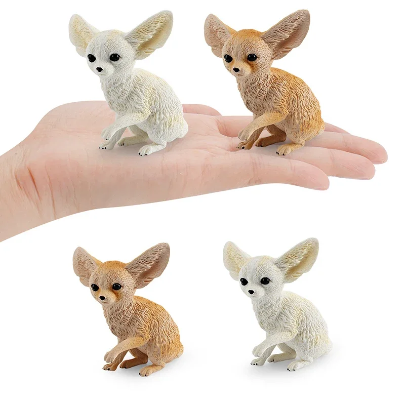 Figuras de raposa selvagem para crianças, fofas, florestas, animais, fennec, raposa, ornamento, brinquedos educativos