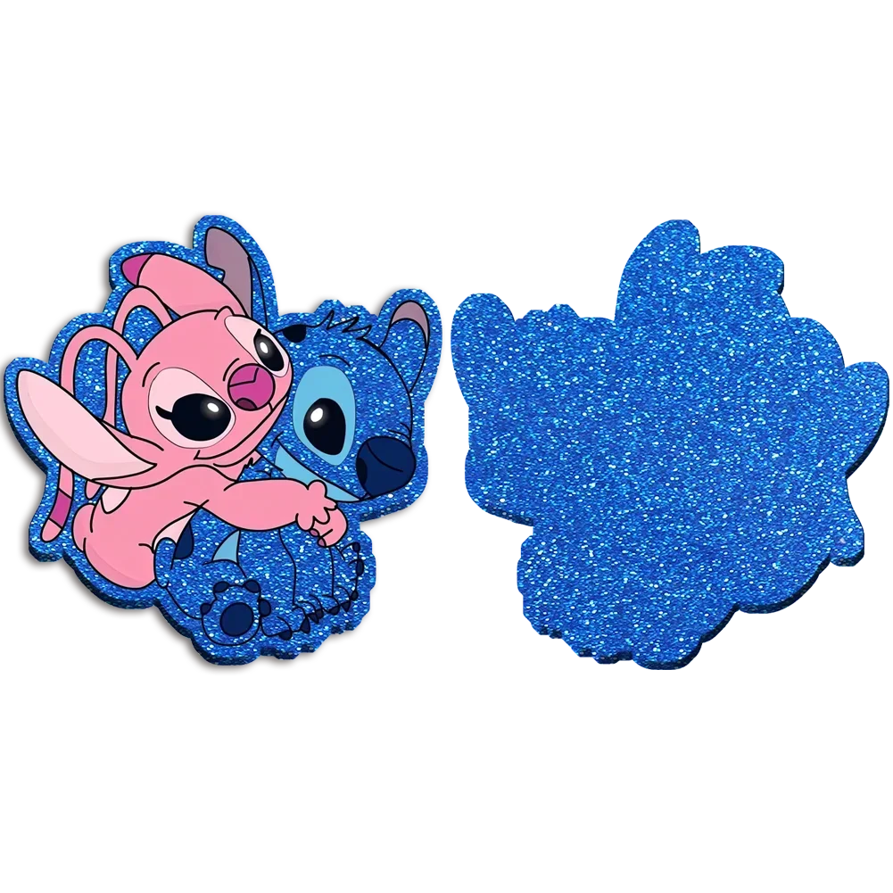 Disney Stitch Blue Series Chunky Glitter Acrylique Flatback Communautés ar Resin, DIY Phone Case, Hair Bow Craft Supplies, 2 amaran