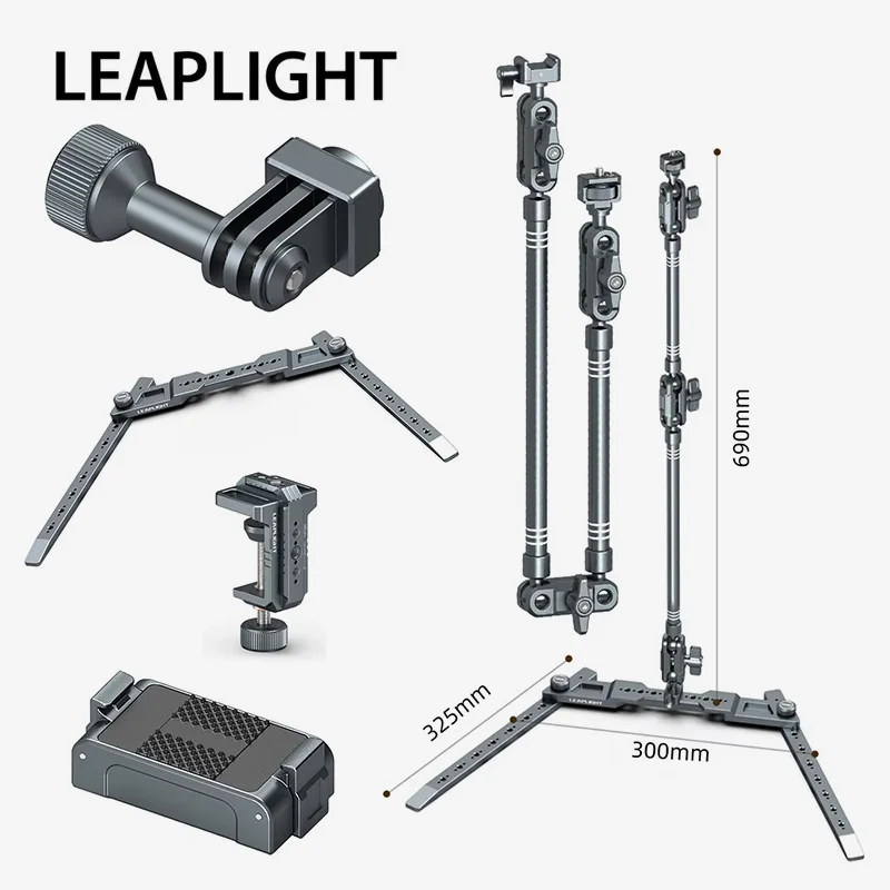 LEAPLIGHT Magic Arm W Clamp, Overhead Articulating Friction Desk Camera Mount Boom Arm for DSLR,Webcam, Mic,Light,Action Camera
