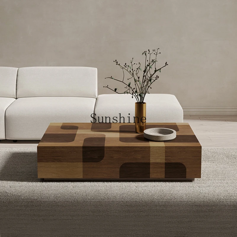 

Ash wood coffee table small apartment living room household square low table design creative coffee table