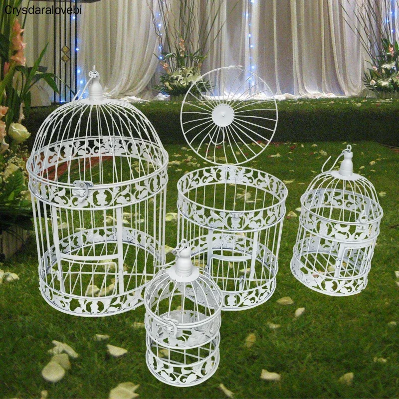 1pc S M European style decorative bird cage / window ornaments / white photography props / hotel wedding cage