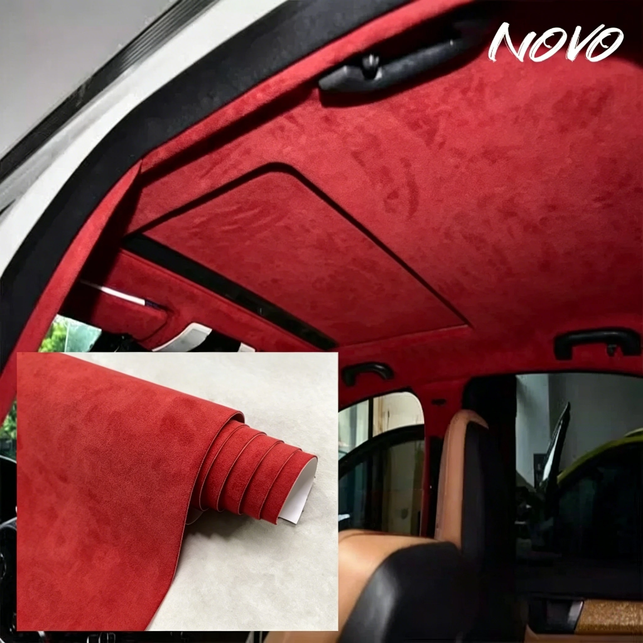 

Self-Adhesive Faux Suede Fabric for Upgrading Car Interiors (Headliner,Door Panel,Dashboard) Furniture Decor Soft Velvet Texture