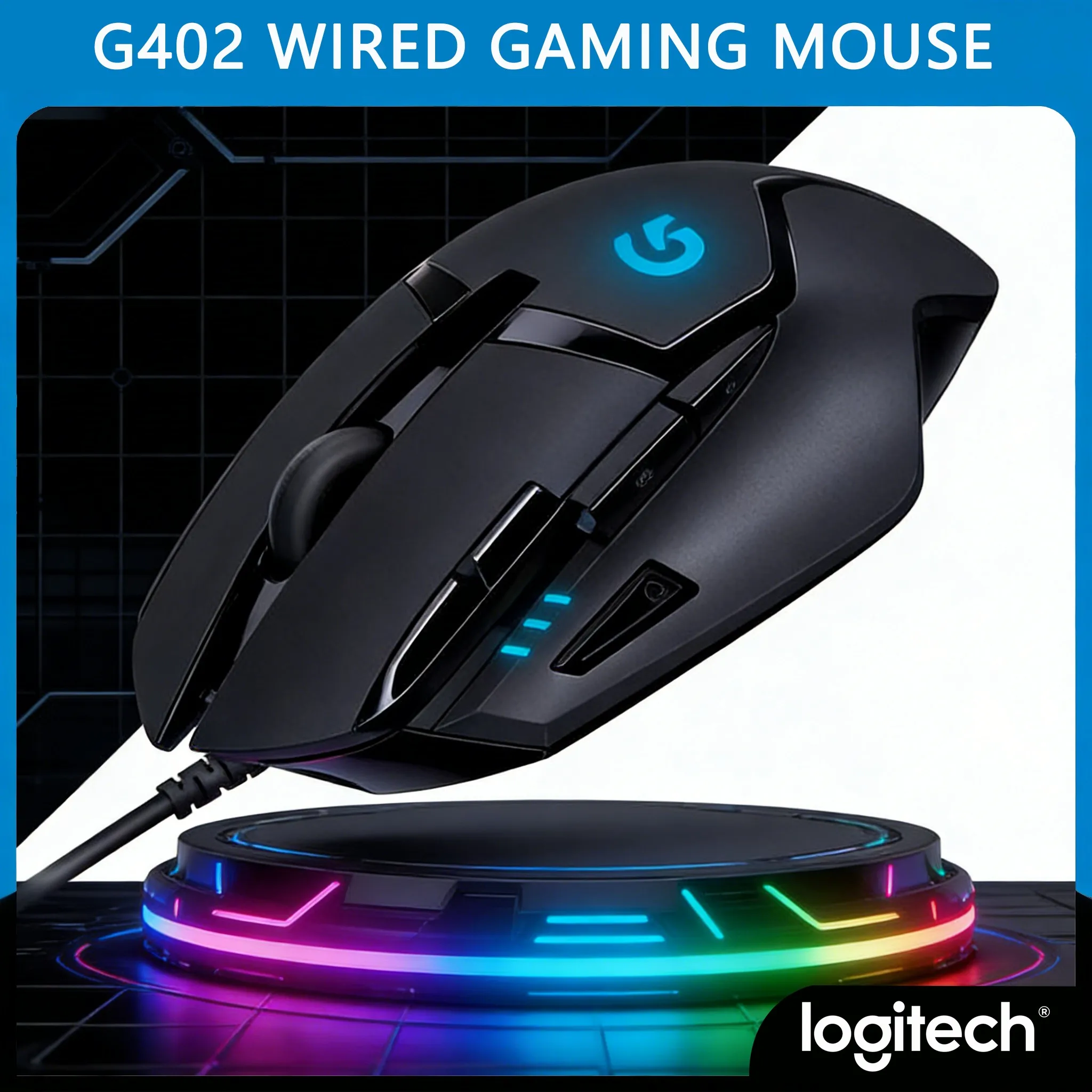 

Проводная программируемая мышь G402 с 8 кнопками и RGB-подсветкой для геймеров