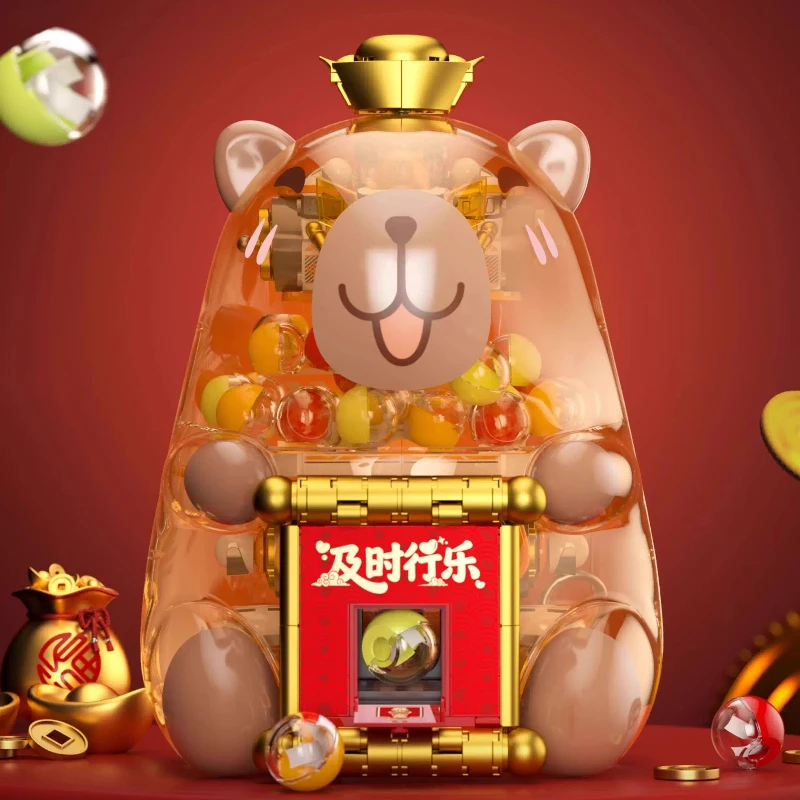 

Cute Capybara Building Blocks Surprise Gachapon Machine Assembled Movable Model Ornaments Educational Toys Collection Gift