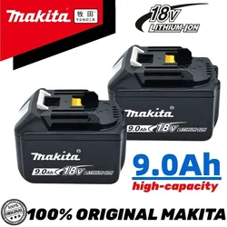 100% Original Makita-Rechargeable Power Tool Battery, Replaceable LED Lithium-ion, 9.0 Ah 18V LXT BL1860B BL1860BL1850