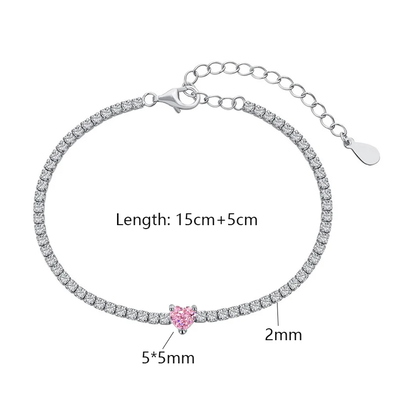 AButterfly-pulsera de tenis con diamantes de imitación de carbono para mujer, 100% Plata de Ley 925, 8A, joyería fina, regalo de cumpleaños