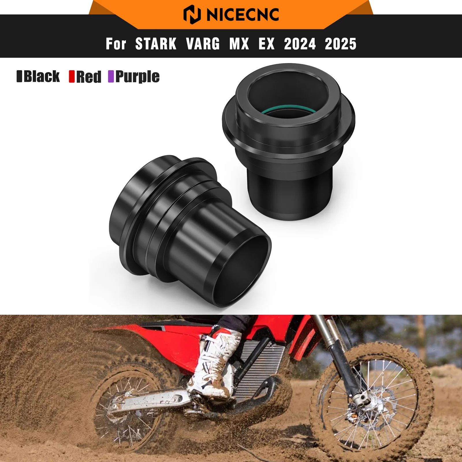 

NICECNC для Stark Varg MX Stark Varg EX, электрический велосипед для бездорожья 2024 2025, проставки для передних колес, воротники-ступицы, алюминий