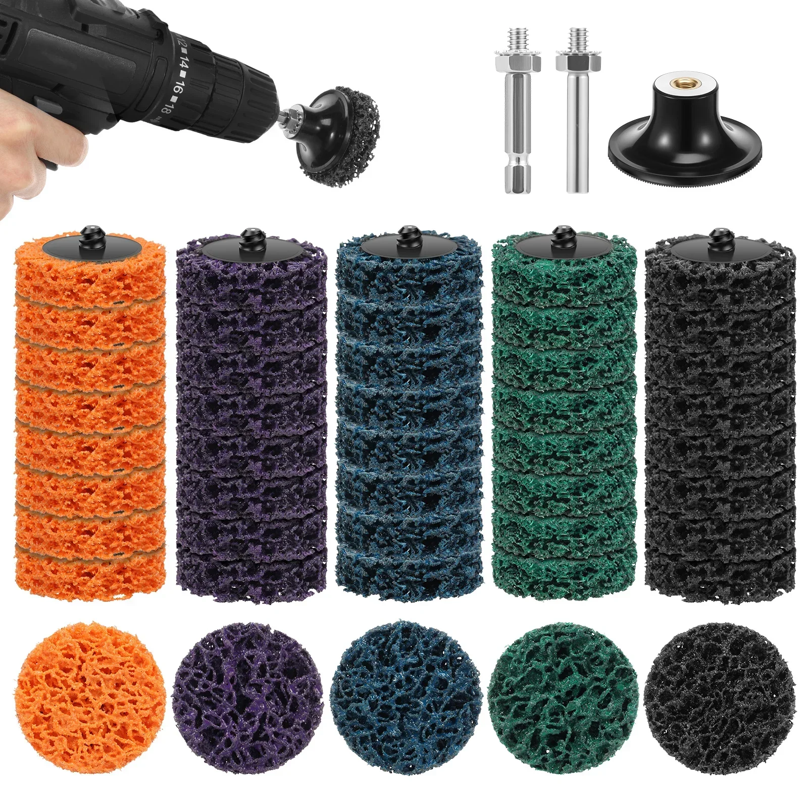 For Angle Grinder Paint Stripper Wheel Rust Stripper Disc Quick Abrasive Discs Paint Rust Remover 47pcs 2 Inch Strip Discs