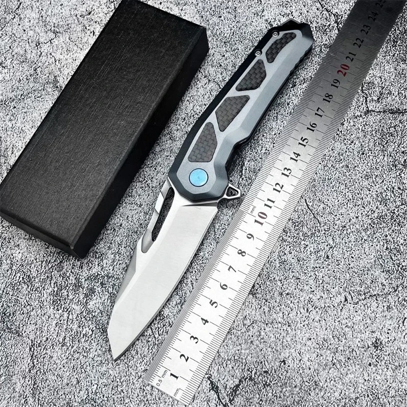 

High quality Folding Knife Outdoor Tactical Military D2 Blade Aluminum+Carbon Fiber Hunting Survival Knives Utility EDC Tools