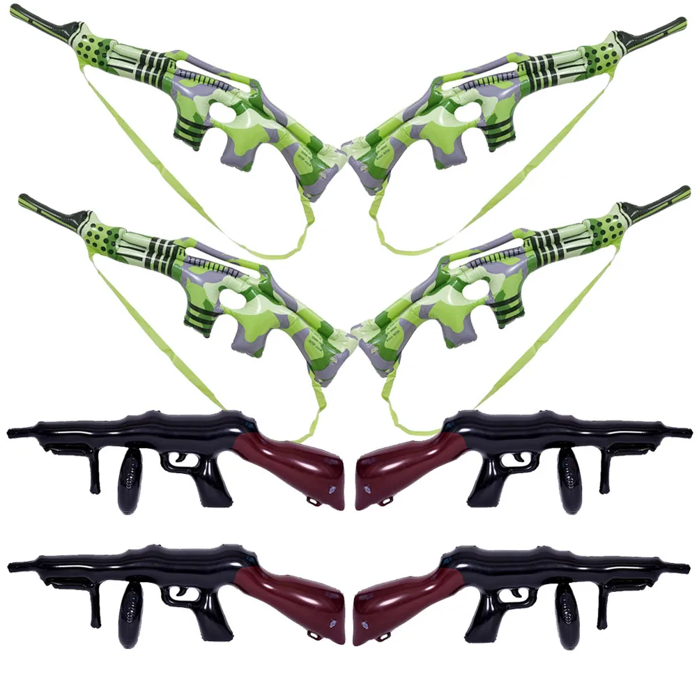 2/4/8pcs Camouflage Fake Gun Inflatable Toy Gun Balloon Army Soldier Boys Military Theme Birthday Party Decor Kids Toys Gifts