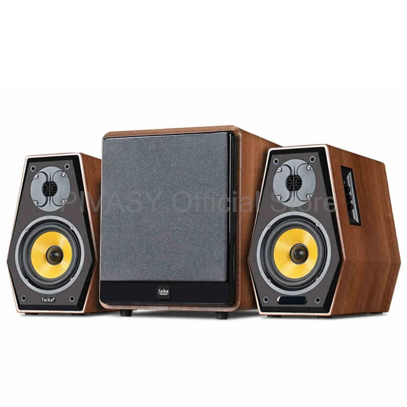 

6.5 Inch Hifi Active Bookshelf Speaker USB Bluetooth 5.0 Desktop Sound Box 180W Wooden Home Theater Speakers for TV Computer