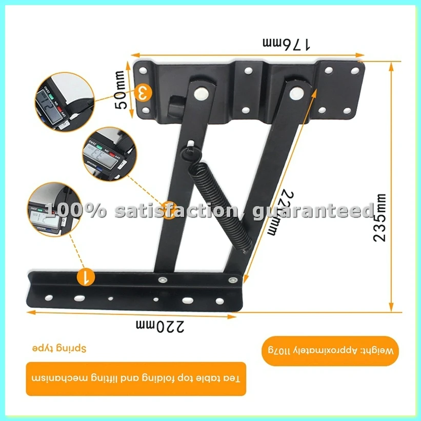 2PCS Coffee Table Multi-Functional Desktop Folding Lifter Hydraulic Air Support Lifting Rod Folding Furniture Hardware-AD23