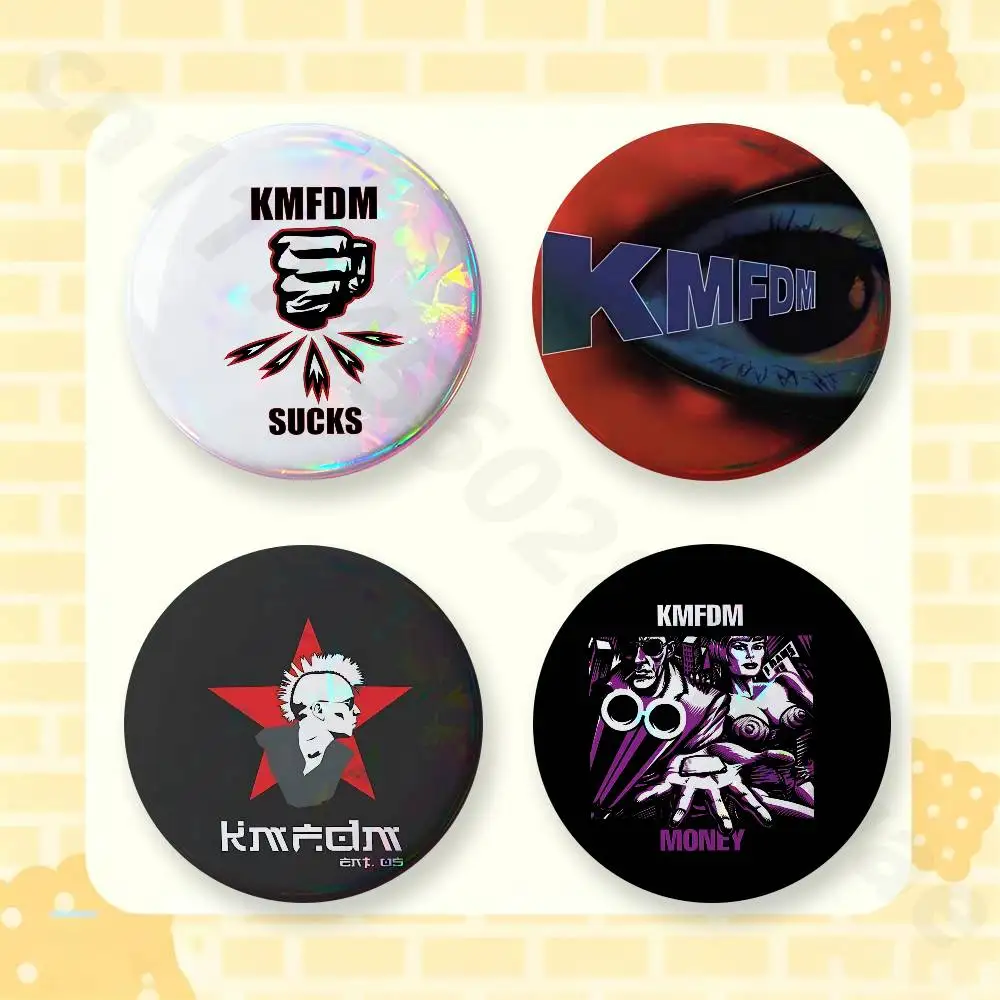 K-Kmfdm Sucks Band 2 Pieces Badge Brooches on Backpack Clothes Handmade Round Enamel Pins for Jewelry