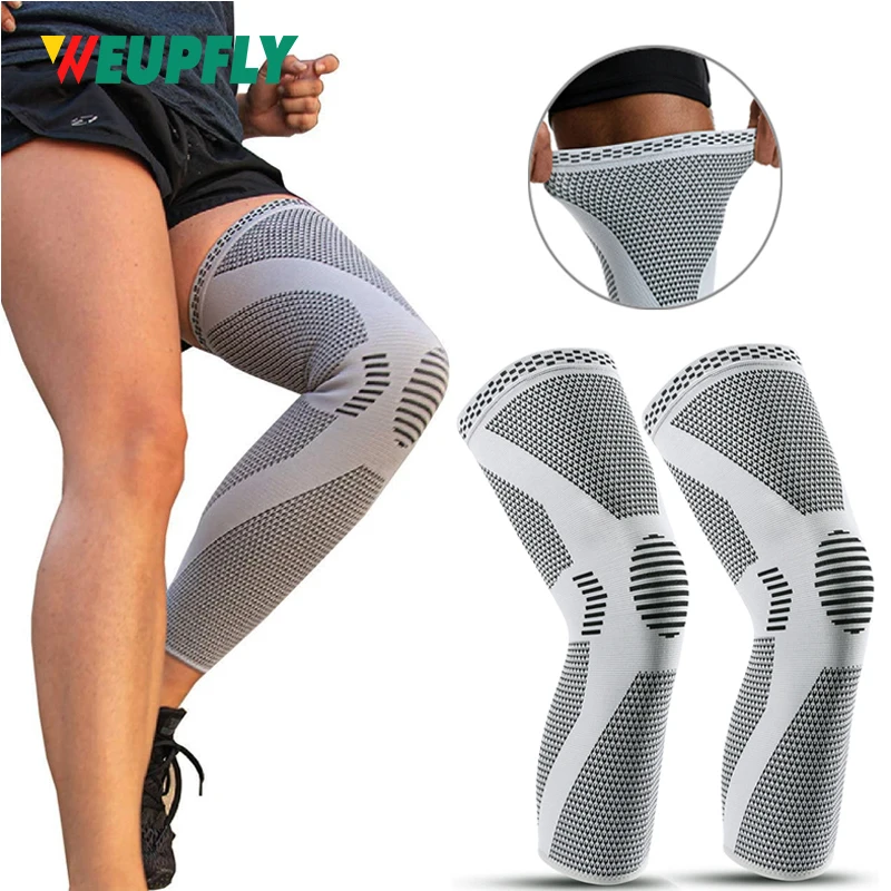 Manchon de jambe de Compression 1/2 pièces-manchons longs au genou, pour soulager la douleur au genou, gonflement, arthrite, mauvaise Circulation, coureur, sport