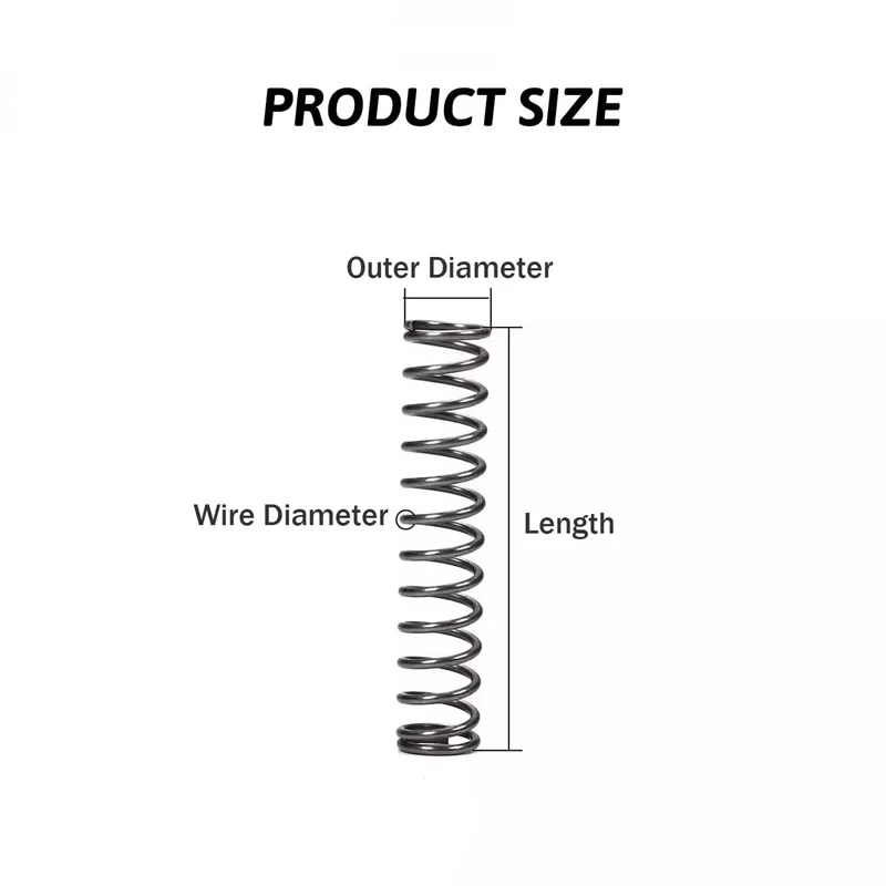 10Pcs Spring Steel Compression Spring Wire Diameter 0.7mm, Outer Diameter 4-12mm, Length 5~50mm