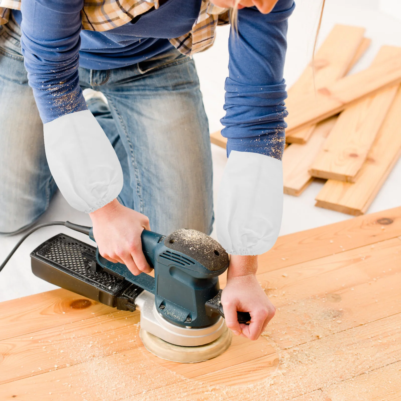 

1Pair Sandblasting Cabinet Sleeves Canvas Arm Gloves Protective Work Sleeves for Industrial Maintenance Gardening Fishing