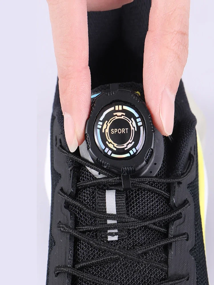 Lacets automatiques en corde épaisse sans cravate, avec boucle pivotante, pour enfants et adultes, accessoire de chaussure de sport pour une mise à niveau facile à porter