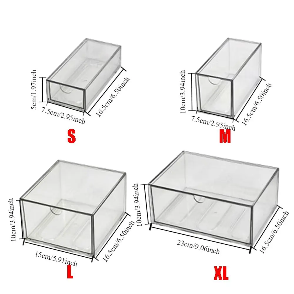 INS Desktop Storage Box Dust Proof Stackable Transparent Organizer Shelf Multi-function Drawer Type Cosmetics Organizer