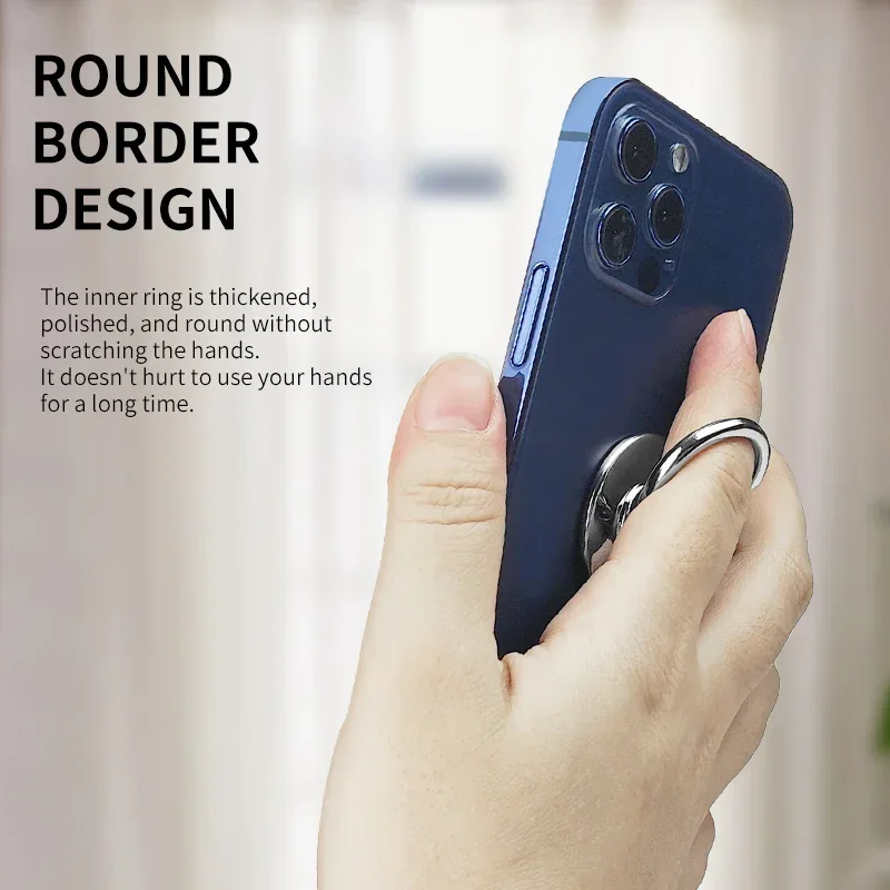 Mobile Phone Finger Ring Stand Holder Rotation Folding Back Stickers Desktop Grip for IPhone 15 14 Pro Max Huawei Samsung Xiaomi