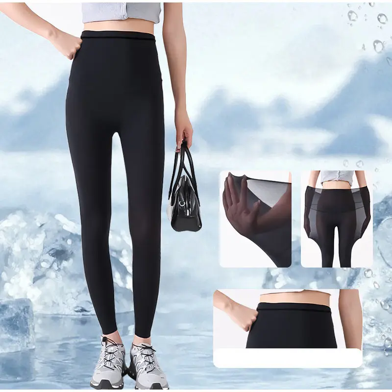 Ultra Thin Ice Silk Pantyhose High Waisted Seamless Breathable Elastic Leggings Women Sunscreen Yoga Pant Summer Sheer Stockings