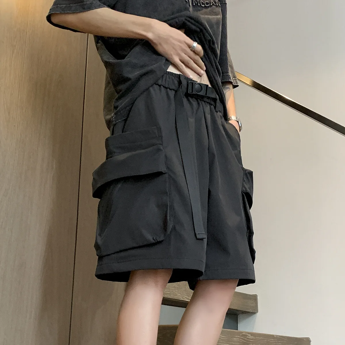 

Летние шорты-карго, мужские шорты для спортзала, бега, приседаний, фитнеса, тренировок, мужские шорты, дышащие быстросохнущие мужские шорты на шнурке