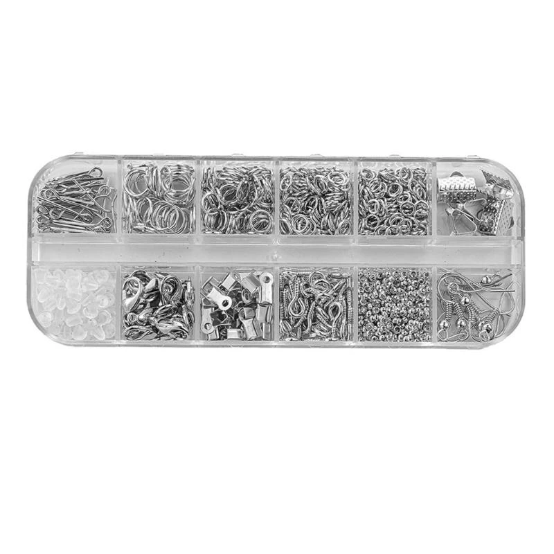 N5KA 1 Set Jewelry Making Supplies with Crimp Beads Screw Eye Pins Earring Hooks