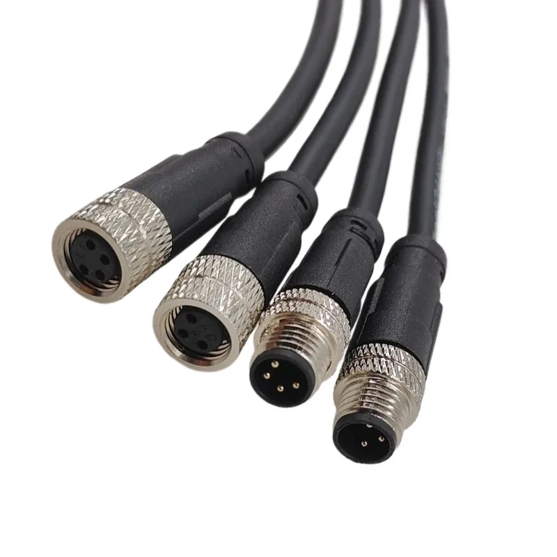 Sensor Connector Cable M8 Waterproof plug Male&Female Straight Angle 4 5 Pin +2m PVC line