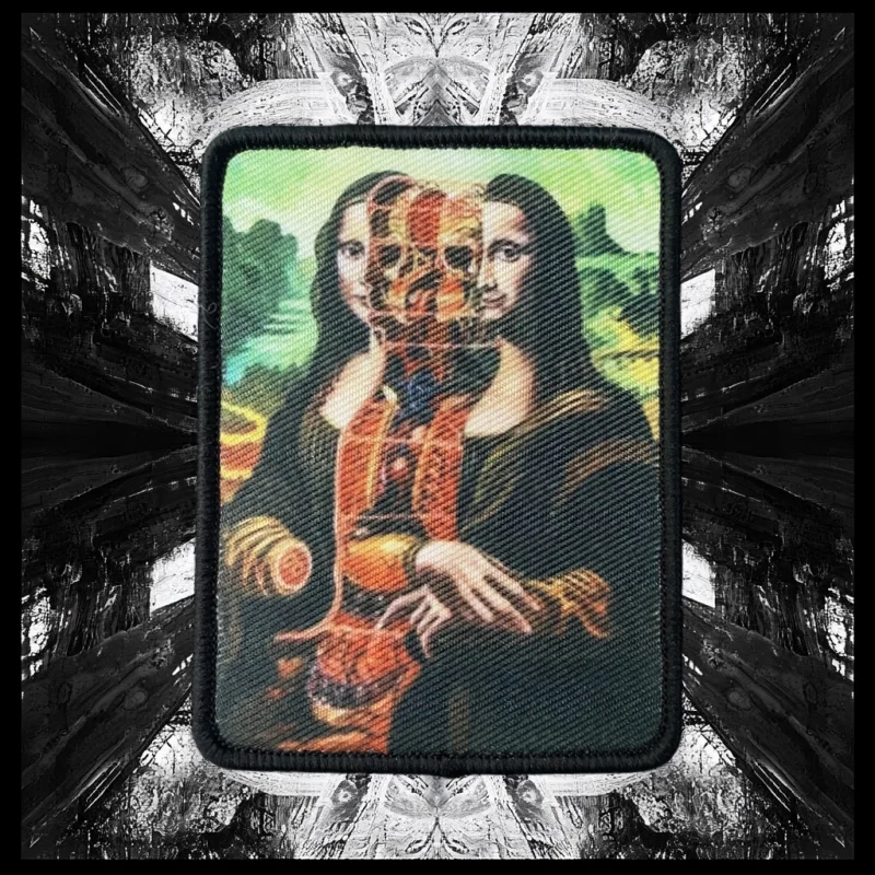 

Mona Lisa Layered Tactical Patch Armband Creativity and Funny Badge Hook and Loop Military Outdoor Backpack Accessories Stickers