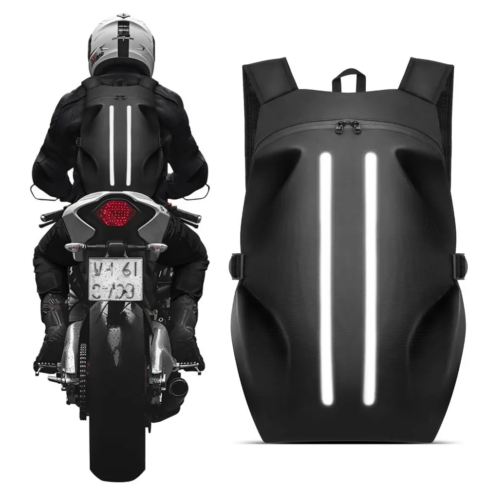 New Waterproof Motorcycle Backpack Reflective Durable Travel Backpack Large Capacity Helmet Backpack Commuting