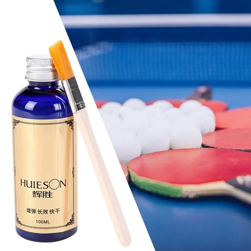 100ml Table Tennis Glue Liquid Adhesive With Brush Binder Designed Specifically Use Spring Sponge Rubber Improving Elasticity