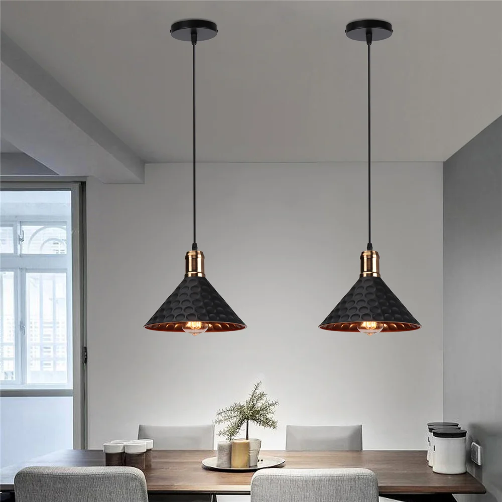 Nordic Simple Ceiling Hanging Lamp Aluminium Black Modern Pendant Light for Living Room Dining Table Bedside Decorative Lighting