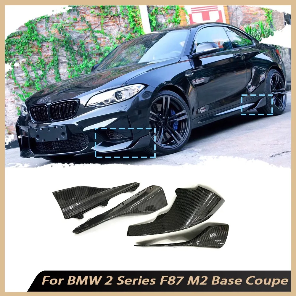 

Carbon Fiber Front Bumper Splitters Side Cupwings Flaps Winglets for BMW 2 Series F87 M2 Base Coupe 2016-2018