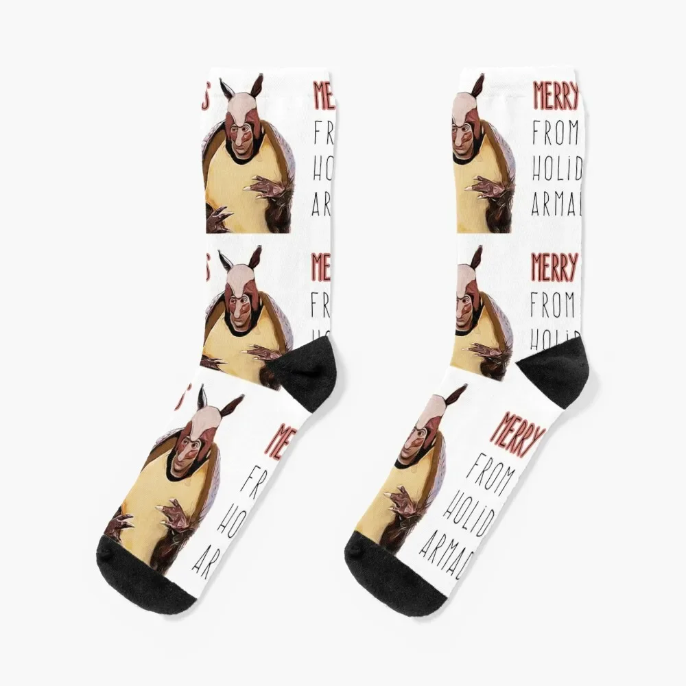 

Holiday Armadillo, Digital Illustration Artwork Socks snow Thermal man winter winter gifts Men Socks Women's