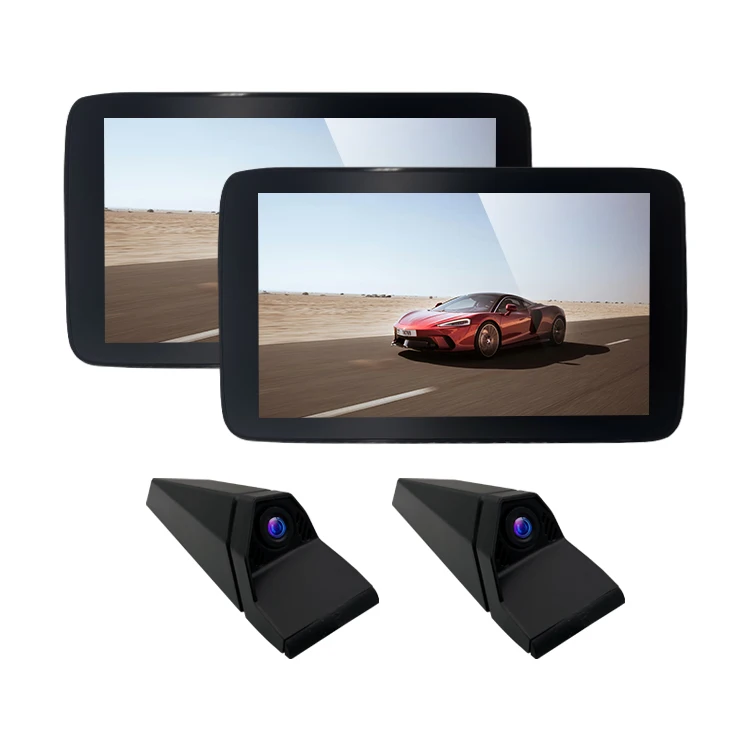

Blind Spot Left Right 2 Side Mirror Camera Dual Monitor System Rearview Mirror Car BSD Pedestrian Warning DVR for Car