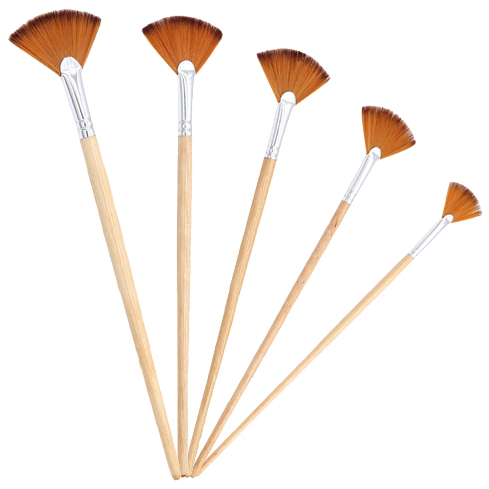 

5 Pcs Brush Set Ergonomic Paint Watercolor Professional Nylon Fan Brushes for Painting