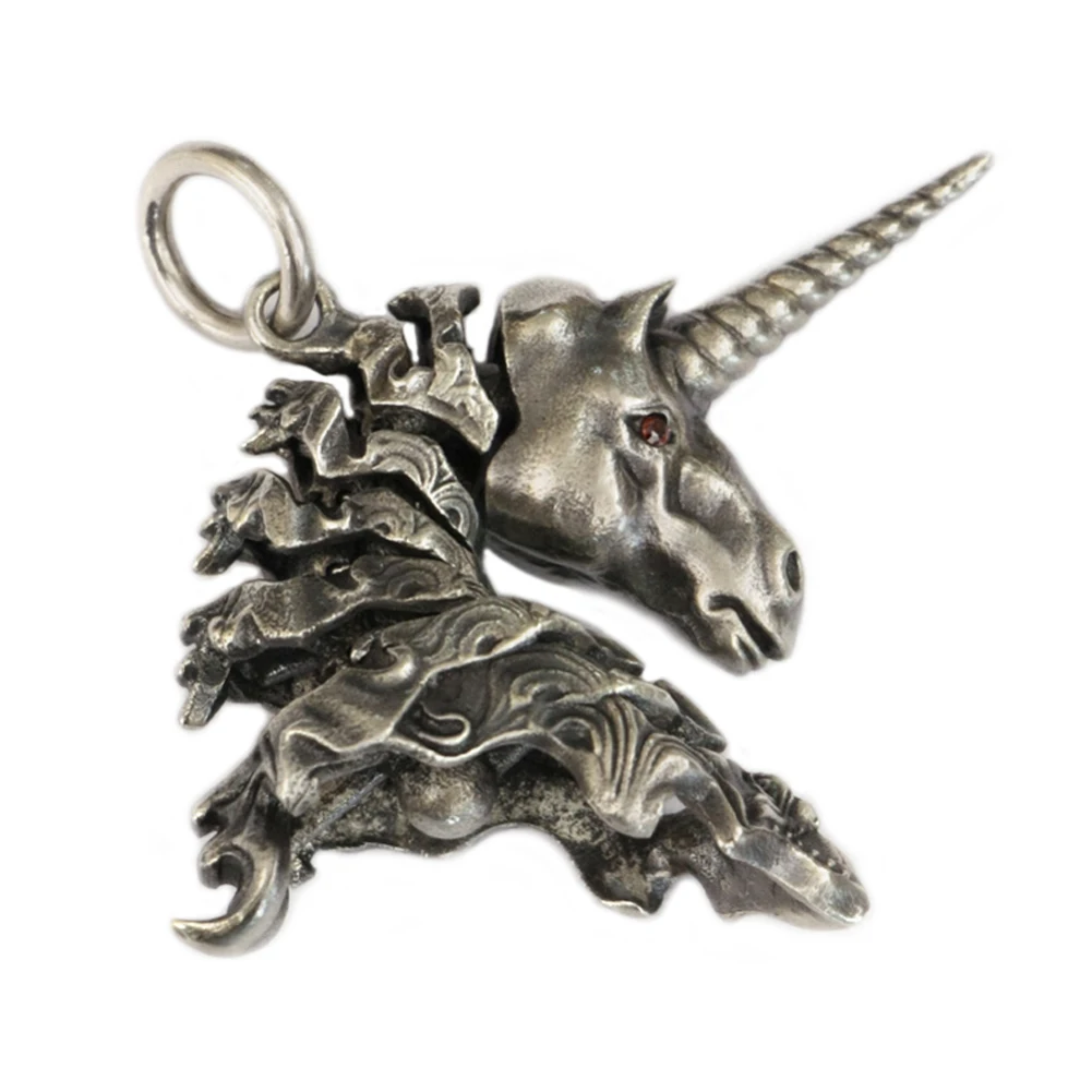 

Red Eyes Neck Moveable Cupronickel Charms Unicorn Pendant Punk Jewelry CP288 GC