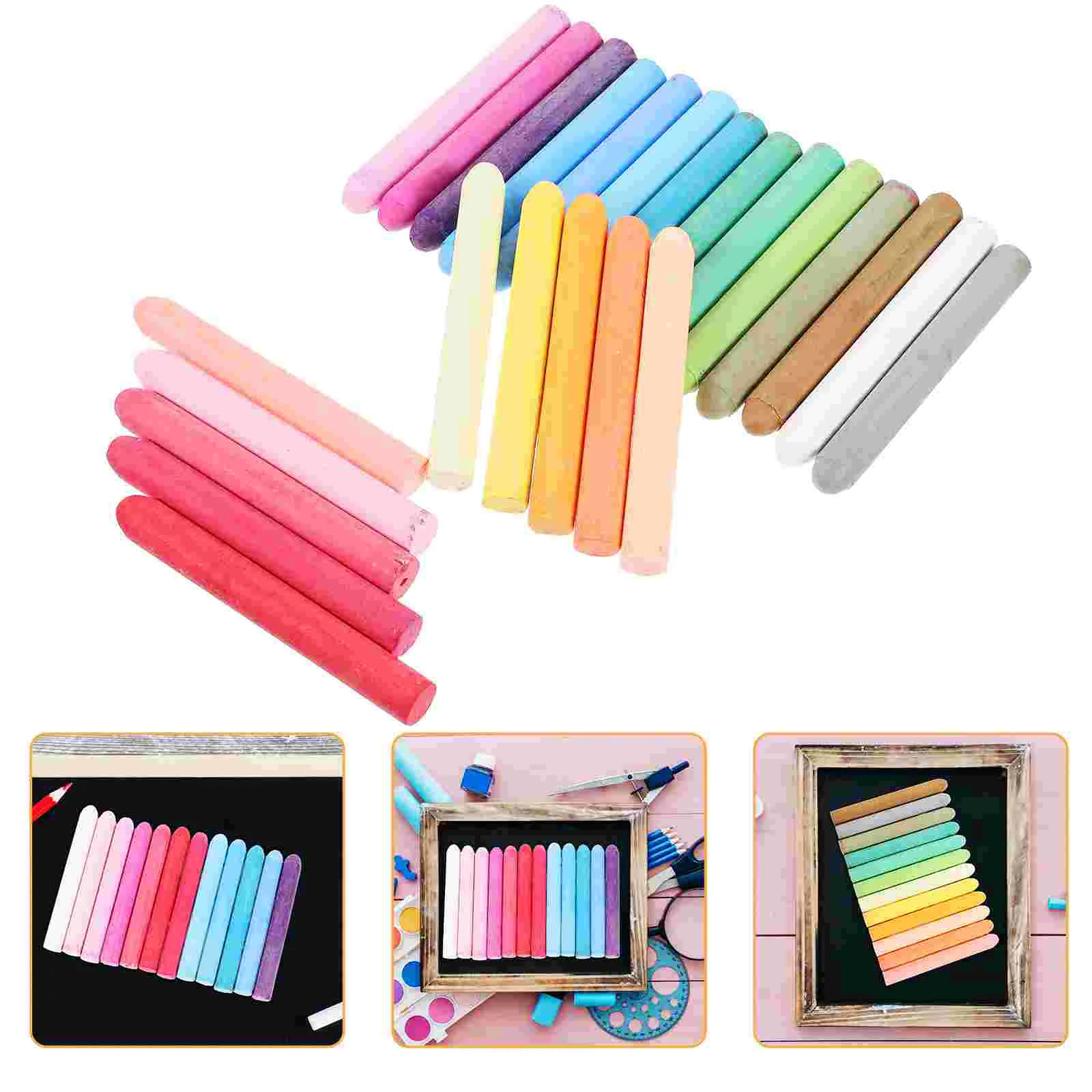 

24 Pcs Chalk Pens Solid Washable Multi-function Drawing Toner Dust Free Toddler Sidewalk Water-soluble