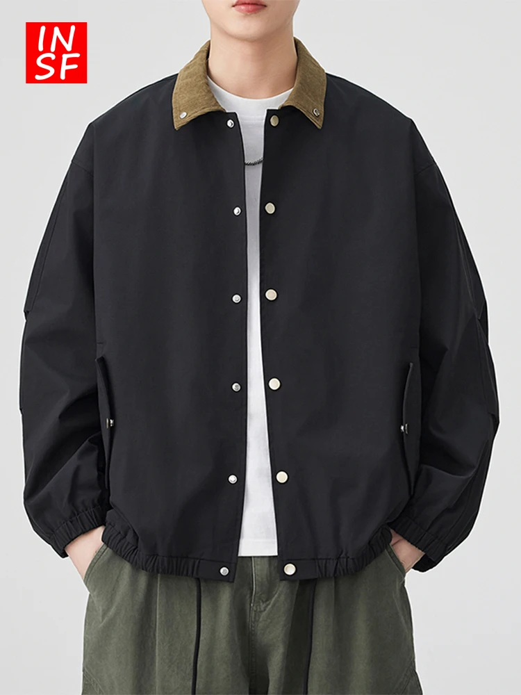 

American Sle Men's Jaet Outerwear Casual Autumn Winter Faionable Windproof Warm Workwear Coat for Youth Daily Wear