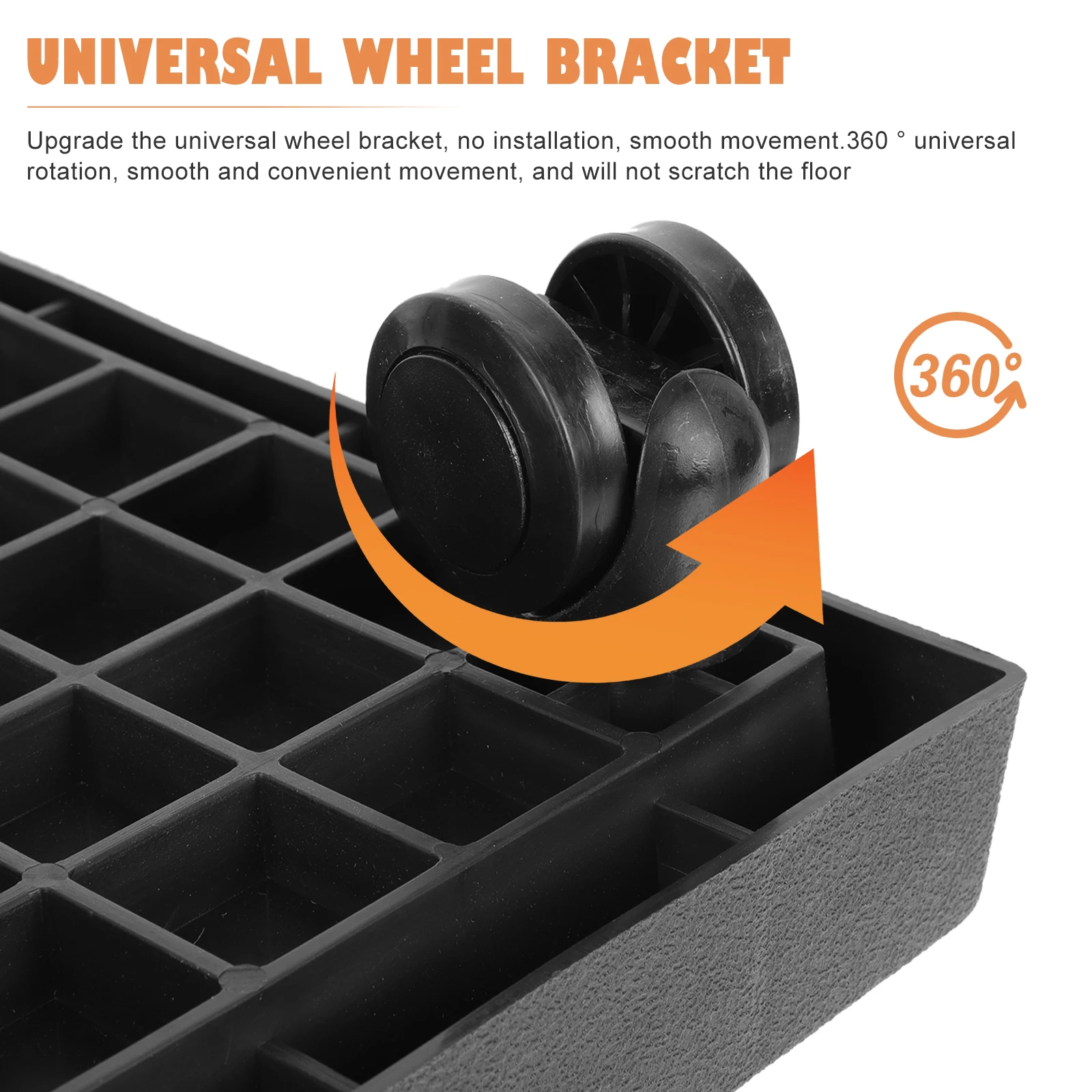 

1pc Square Flowerpot Tray With Movable Wheels Durable Plant Pot Holder Water Resistant Garden Tray For Indoor Outdoor Use