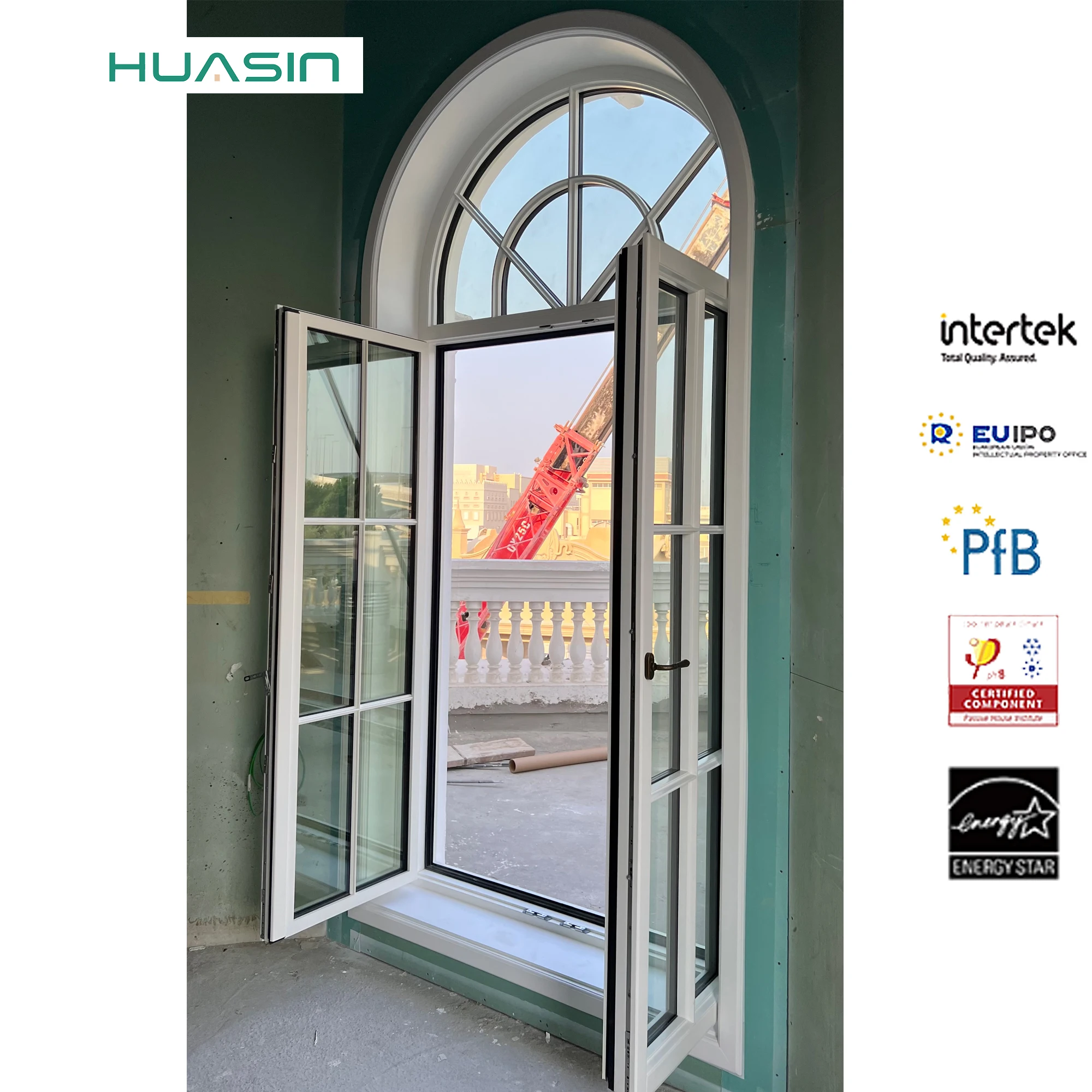 Huasin USA Standard Windows and Doors Customized Double Glazed Thermal Insulated Waterproof Inward Swing Window Aluminum Windows