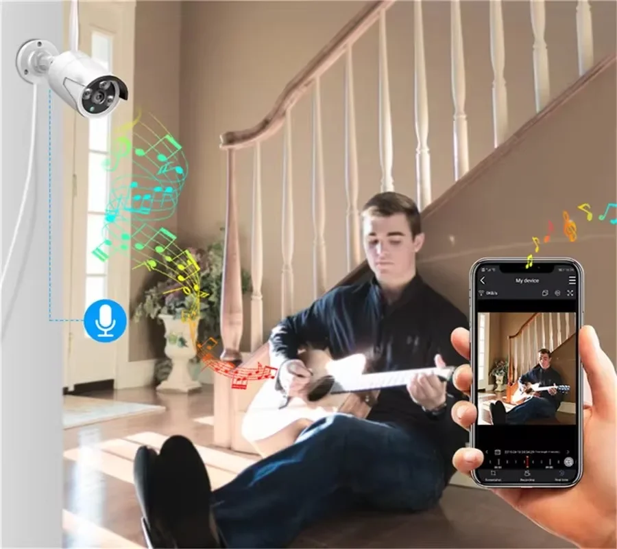 Jianvision 5MP 8-Channel Wireless IP Network Camera System with 12inches Screen