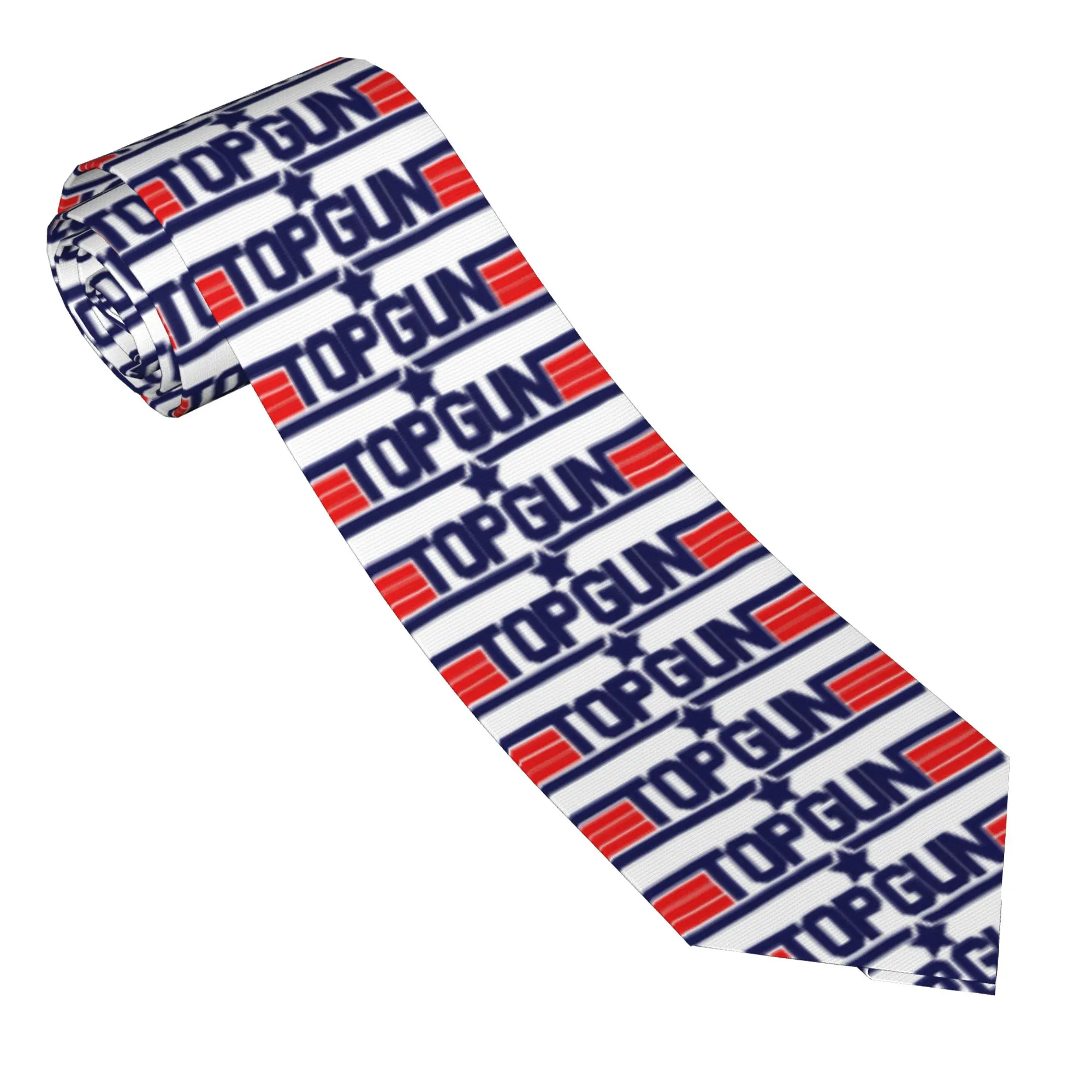 Top Gun USA Flag Wing Logo Tie  Daily Wear Party Neck Ties Men Classic Casual Necktie Accessories Quality Graphic Collar Tie